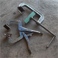 Custom Made C-Clamp & Vise Grip w/ Angle Iron
