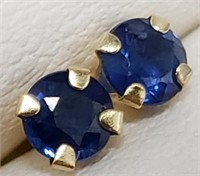$240 10K  Sapphire(0.4ct) Earrings