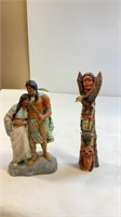 2pcs native american statues