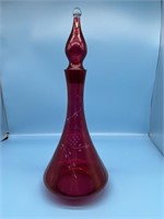 Large Vintage Ruby Red Decanter