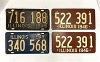Four 1940's License Plates