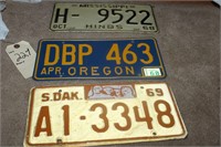 1968 AND 69 LICENSE PLATES