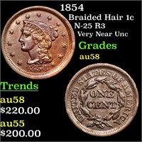 1854 Braided Hair 1c Grades Choice AU/BU Slider