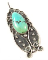 VTG NATIVE AMERICAN STERLING & TURQUOISE PENDANT