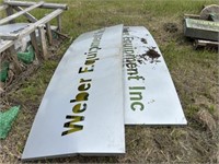 2 - Weber Equipment Plastic Signs