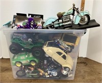 Tote of diecast vehicles