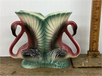 Double flamingo vase