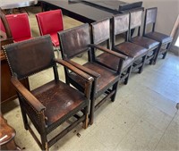 6 Leather Back/Padded Seat Chairs