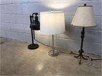 3 Various Table Lamps
