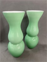 (2) Unsigned Art Glass Vases