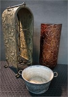 Metal Lot-Vase, Wine Rack & Planter