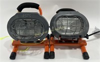 (2) HDX 250 Watts Halogen Portable Work Lights