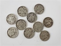 10ct Mercury Silver Dimes
