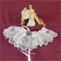 Vintage Cake Topper and Garter