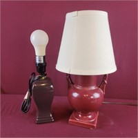 2 Table Lamps - one with no shade