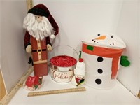 Snowman Collapsible Storage Container,  Santa