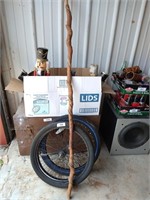 (2) Bicycle Rims & Walking Stick