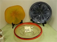 (3) Murano Glass Pieces, (2) 11" & 10 1/2" Bowls