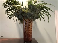 Tiger art glass 16" vase