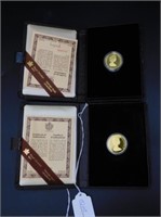 (2) 22 kt gold coins to include a 1982 and a 1984