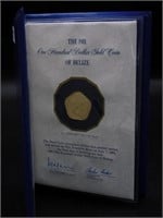 1981 Belize $100 Franklin Mint gold coin, 6.21
