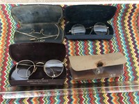 Lot of 3 Pairs of Antique Glasses