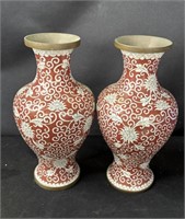 Pair of vintage Chinese cloisonné vases,