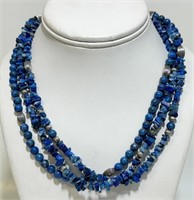 GORGEOUS CAROLYN POLLACK LAPIS & STERLING NECKLACE