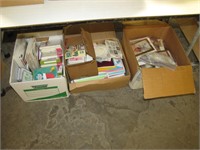 3 boxes of mixed cards and envelopes & other.