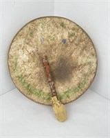 Rio Grande Pueblo Indian Painted Drum