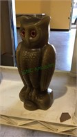 Large two sided vintage owl candle, with plastic