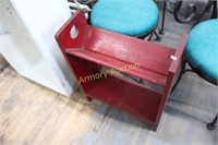 RED PAINTED BOOK/ MAGAZINE STAND