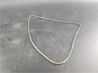 Sterling silver twisted link chain 16"