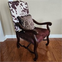 Modern Techcraft Cowhide Style Accent Chair