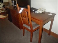 desk/dresser unit, 89" L x 23 D, c/w chair