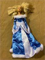 Barbie Doll In Blue Winter Dress