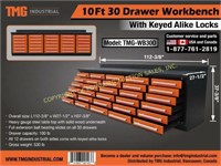 Workbench 10Ft 30-drawer