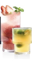 Ribbed clear glassware 8 count