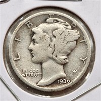 1936-D Mercury Dime