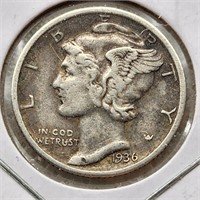 1936 Mercury Dime