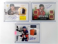 3 cartes de hockey autographiées