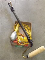 PAINT ROLLER, LIGHT, AND EXTENSION CORDS