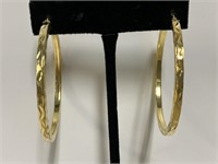 18kt Gold over Sterling 2in Hoop Earrings 6.1gr