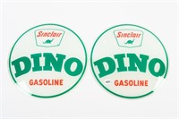 PAIR OF SINCLAIR DINO GASOLINE GAS PUMP LENSES