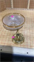 Glass bowl and candleholder