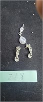Silver rhinestone jewelry lot