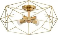 KCO Lighting Gold Semi Flush Mount Ceiling Light 4