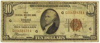 1929 Chicago $10.00 National Currency Note