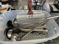 TOTE LOT: Ladles, Scrappers, Whisk