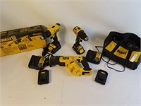 Dewalt 3 Pc Tools w/2Chargers & 4 Batteries, 20V